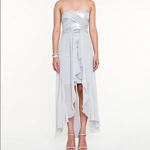 Silver sequin high low dress from le château